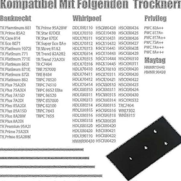 Discount DAO Set med 4 filter för Bauknecht, Privileg, Whirlpool torktumlare med värmepump - Svampfiltermattor [DB]