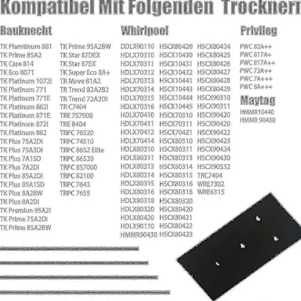 Hot Set med 4 filter för Bauknecht, Privileg, Whirlpool torktumlare med värmepump - Svampfiltermattor g2024174332 [DB]