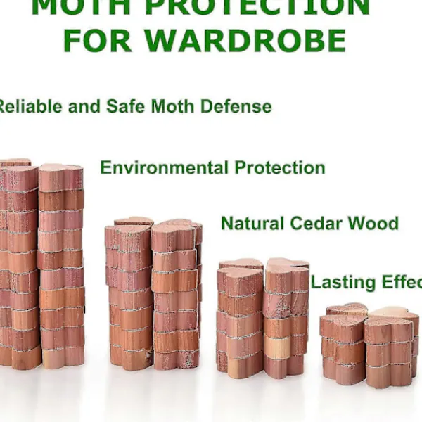 Outlet Set med 100 Malmedel Cederträ Anti-Mal Textilier Malmedel Cederträbollar Naturliga Hjärtan Utan Kemikalier, Naturlig Fälla Mot Mal