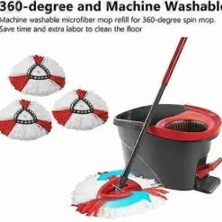 Sale TrueNorth Set med 4 mopphuvuden, 2-i-1 mikrofibermopphuvuden för Vileda Turbo Easy to Wring and Clean