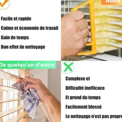 Clearance Set med 2 persiennrengöringsborstar - 7-lamellsborste för enkel rengöring av persienner, tangentbord och luftkonditioneringar - Tillbehör för hem- och bilunderhåll | Fyndiq