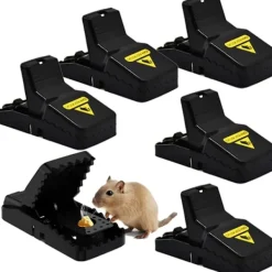 Hot J-star Set med 6 professionella musfällor med snap-on musfällor, återanvändbara, inomhus och trädgårdsmusfällor