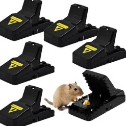 Hot J-star Set med 6 professionella musfällor med snap-on musfällor, återanvändbara, inomhus och trädgårdsmusfällor