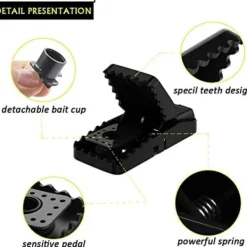 Hot J-star Set med 6 professionella musfällor med snap-on musfällor, återanvändbara, inomhus och trädgårdsmusfällor