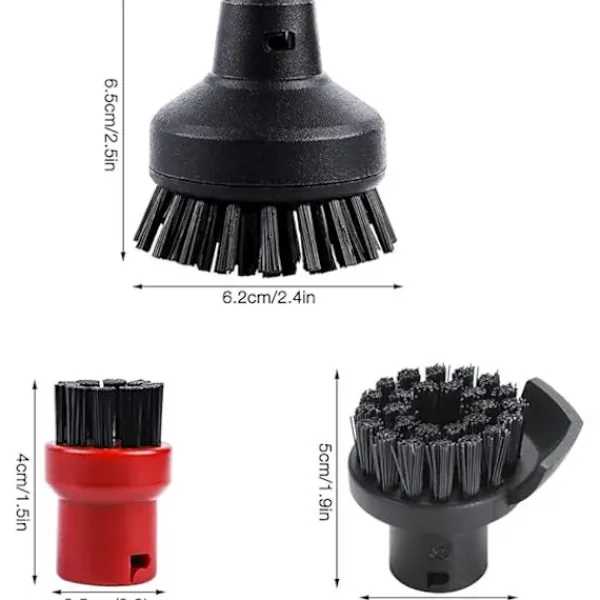 Outlet Set med 6 runda borstar för Kärcher ångtvätt SC1 SC2 SC3 SC4