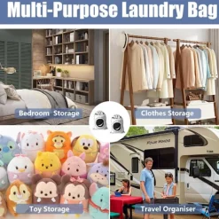 Outlet Set med 2 stora rese-tvättväskor, 50 x 60 cm Reseväskor för smutstvätt Förvaringspåse, Tygväskor med dragsko, Återanvändbara, för kläder, leksaker, resor, hem | Fyndiq