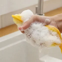 OCEAN Set med 10 Återanvändbara Dubbelsidiga Rengöringssvampar Tvätta Dishwas