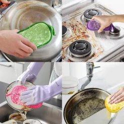 OCEAN Set med 10 Återanvändbara Dubbelsidiga Rengöringssvampar Tvätta Dishwas