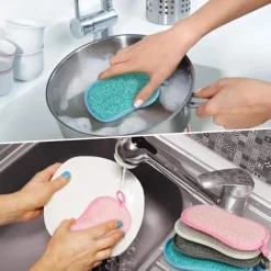Hot Set med 8 tvättbara diskborstesvampar Kök Antibakteriell Återanvändbar Mikrofiber Skursvampar Dubbelsidig Svampsvamp för Non-stick Grytor Stekpannor G... | Fyndiq