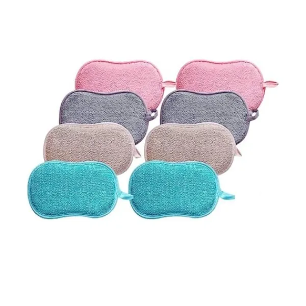 Discount Set med 8 tvättbara disktrasor i mikrofiber, perfekta för non-stick-pannor