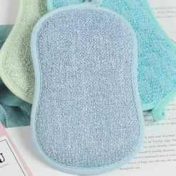 New Set med 8 tvättbara disktrasor, antibakteriella, återanvändbara, mikrofiberskrubbsvampar, svamp, dubbelsvamp