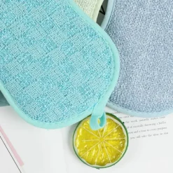 New Set med 8 tvättbara disktrasor, antibakteriella, återanvändbara, mikrofiberskrubbsvampar, svamp, dubbelsvamp