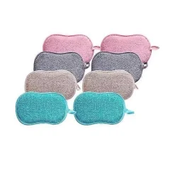 Discount Set med 8 tvättbara mikrofibersvampar, perfekta för nonstick-ytor