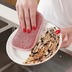 Discount Set med 8 tvättbara mikrofibersvampar, perfekta för nonstick-ytor