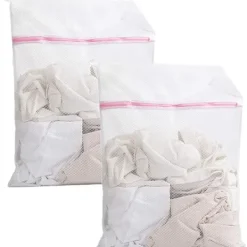 Set med 2 tvättnät för tvättmaskin, slitstarka tvättpåsar med dragkedja, resetvättnät (30x40cm)