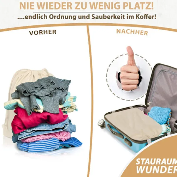 Discount Set med 2 tvättpåsar 48*60 cm i 100% bomull - extra stor tung