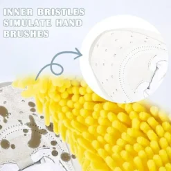 Discount Set med 2 tvättpåsar för skotvätt med dragkedja och återanvändbara nätpåsar för rengöring (gul)