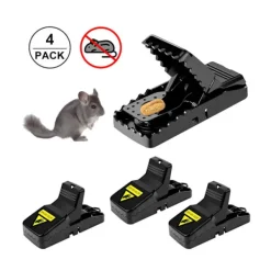 Outlet (Set om 4) Stora kraftiga råttfällor - Omedelbar död med kraftfull stålfjäder - Snabb installation - Handfri bortskaffning