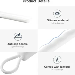 Best Silikon Duschskrapa med Hållare, Rengör Glasskärmar och Badrumsspeglar, 21 cm, Vit