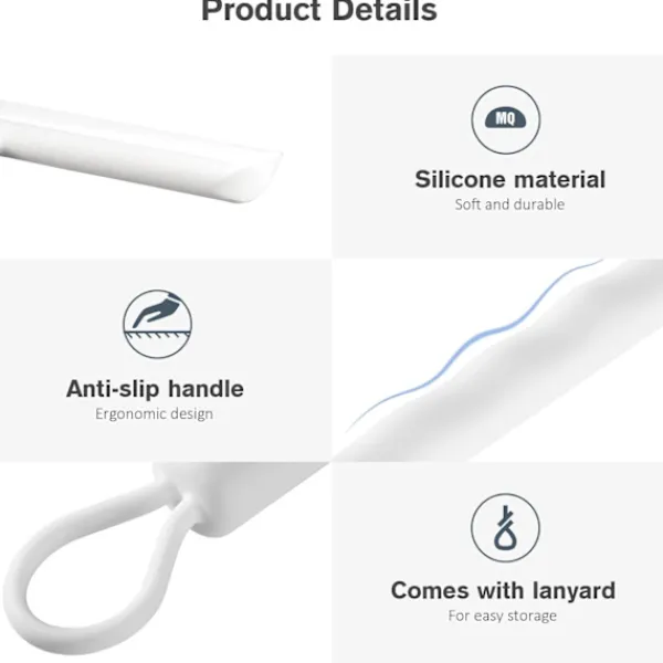 Best Silikon Duschskrapa med Hållare, Rengör Glasskärmar och Badrumsspeglar, 21 cm, Vit