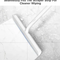 Discount Silikon Duschskrapa med Hållare, Rengör Glasskärmar och Badrumsspeglar, 21 cm, Vit