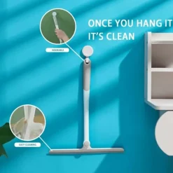 Best Silikon Duschskrapa, Vit Duschfönsterskrapa, Multifunktionell Silikonskrapa för Fönster, Speglar, Glas, Duschdörrar, Bilvindrutor