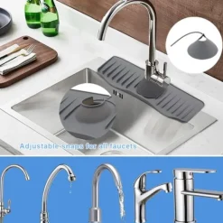 Outlet Hommy Silikon Kran Matta Kök För diskbänk svamp avlopp ställ justerbar vask matta kran stänk fångare badrum