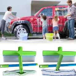 Clearance Silikon Vattenblad Rengöringsset Återanvändbara Glasrengöringsverktyg med Silikonskrapa Mikrofiber Skrubber för Professionell Bilvård (FMY){FY} | Fyndiq Green