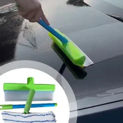 Clearance Silikon Vattenblad Rengöringsset Återanvändbara Glasrengöringsverktyg med Silikonskrapa Mikrofiber Skrubber för Professionell Bilvård (FMY){FY} | Fyndiq Green