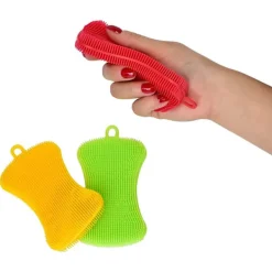 New J-star Silikonschwamm Küchenschwamm Reinigungsschwamm multifunktionell (Einzelpack, Rosa)