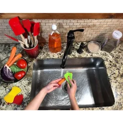 New J-star Silikonschwamm Küchenschwamm Reinigungsschwamm multifunktionell (Einzelpack, Rosa)