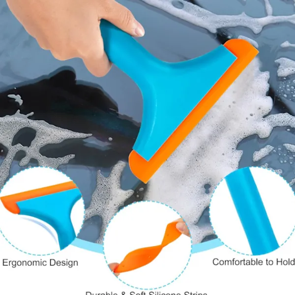 Online Silikonskrapa Duschskrapa Bilskrapa Silikon Fönsterskrapor Liten Storlek för Bilfönster Glasrengöring 3 Stycken