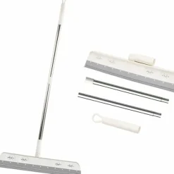 Best Silikonskrapa för golv, avtagbar skrapa för vattenrengöring, skumborste för vattenrengöring, golvskrapa med gummiteleskophandtag Dusch