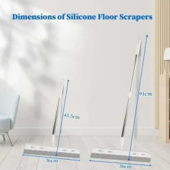 Outlet Silikonskrapa för golv, avtagbar vattenskrapa, skumborste för vattenrengöring, golvskrapa med gummi teleskophandtag Dusch