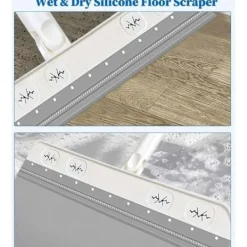 Outlet Silikonskrapa för golv, avtagbar vattenskrapa, skumborste för vattenrengöring, golvskrapa med gummi teleskophandtag Dusch