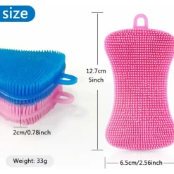 Outlet Silikonsvamp, 4 st multifunktionell kökssvamp, non-stick värmebeständig hushållsrengöringsborste, idealisk för disk, kastrull, grönsaker, frukt