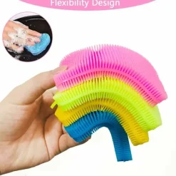 Outlet Silikonsvamp, 4 st multifunktionell kökssvamp, non-stick värmebeständig hushållsrengöringsborste, idealisk för disk, kastrull, grönsaker, frukt