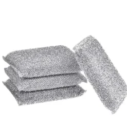 Best Silverglänsande Diskborste 4-pack Svamp Skursvamp Lurex Svamp Perfekt för belagda grytor, stekpannor, keramikhällar