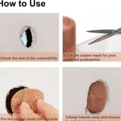 Hot Säkert skydd med rostfritt kopparnät 3M