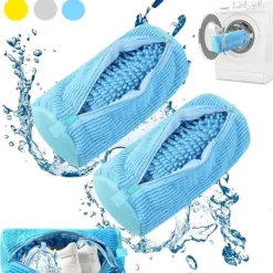 Hot Skotvättmaskinpåse Osynlig Dragkedja Sidoöppning Skotvättspåsar Sneakers Återanvändbara Skorengöringspåsar för Alla Storlekar