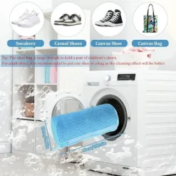 Hot Skotvättmaskinpåse Osynlig Dragkedja Sidoöppning Skotvättspåsar Sneakers Återanvändbara Skorengöringspåsar för Alla Storlekar