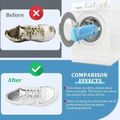 Hot Skotvättmaskinpåse Osynlig Dragkedja Sidoöppning Skotvättspåsar Sneakers Återanvändbara Skorengöringspåsar för Alla Storlekar