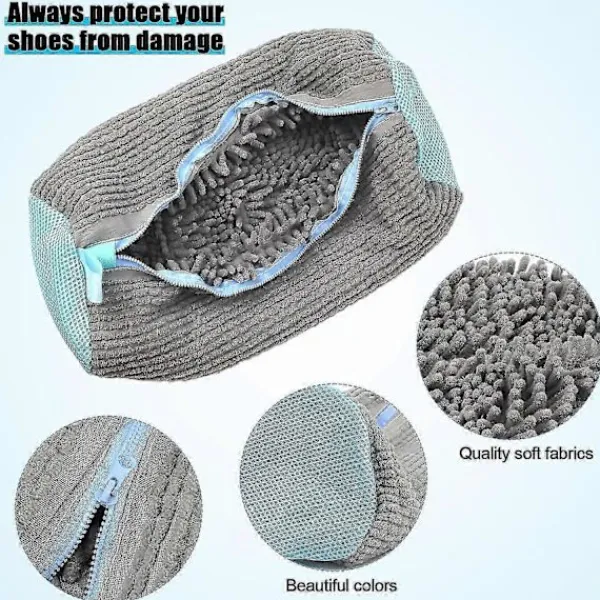 Hot Skotvättspåse för Tvättmaskin, Tvättskopåse för Tvättmaskin och Torktumlare, Återanvändbar Skotvättspåse Grey - 2pcs