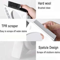 Best Skrapa för duschvägg i glas, 3 i 1 fönsterrengöring, multifunktionella rengöringsverktyg för fönsterskenor (1 st)
