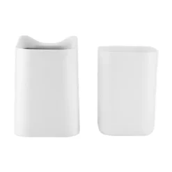 Clearance Skrivbords papperskorg Hemmakontor Sovsal Ny Söt Mini Papperskorg Skaklock Pappersförvaringsbehållare Vit