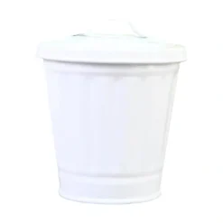 Hot Skrivbords papperskorg med lock, hinkform, läckagesäker, stor öppning, soptunna BY Vit One Size