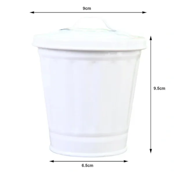 Hot Skrivbords papperskorg med lock, hinkform, läckagesäker, stor öppning, soptunna BY Vit One Size