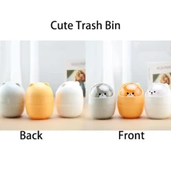 Outlet Skrivbords papperskorg, mini bänkskiva förvaringsbehållare för skräp, söt björnformad papperskorg 4L, rosa, 28x15,5 cm