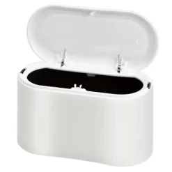 Clearance Skrivbords papperskorg, papperskorg för skrivbord med lock och 4 rullar soppåsar, bärbar papperskorg, mini soptunna [CO]