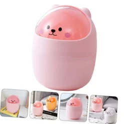 Online Skrivbords papperskorg Plast hinkar Söt liten papperskorg Söt papperskorg Smal papperskorg med lock Papperskorg